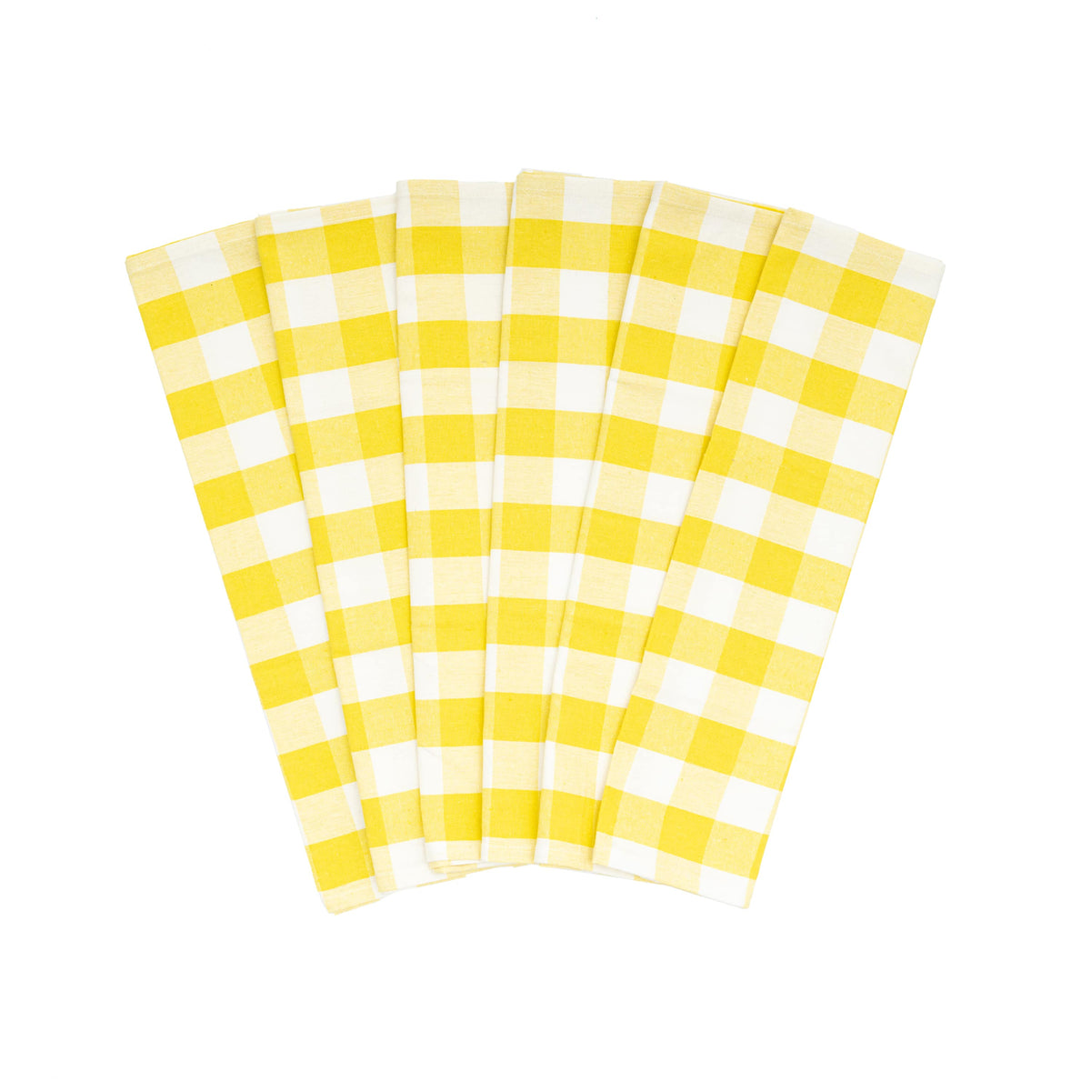 100% Organic Cotton Plaid Kitchen Towels | Set of 6 | 20”×28” | Chemical-Free